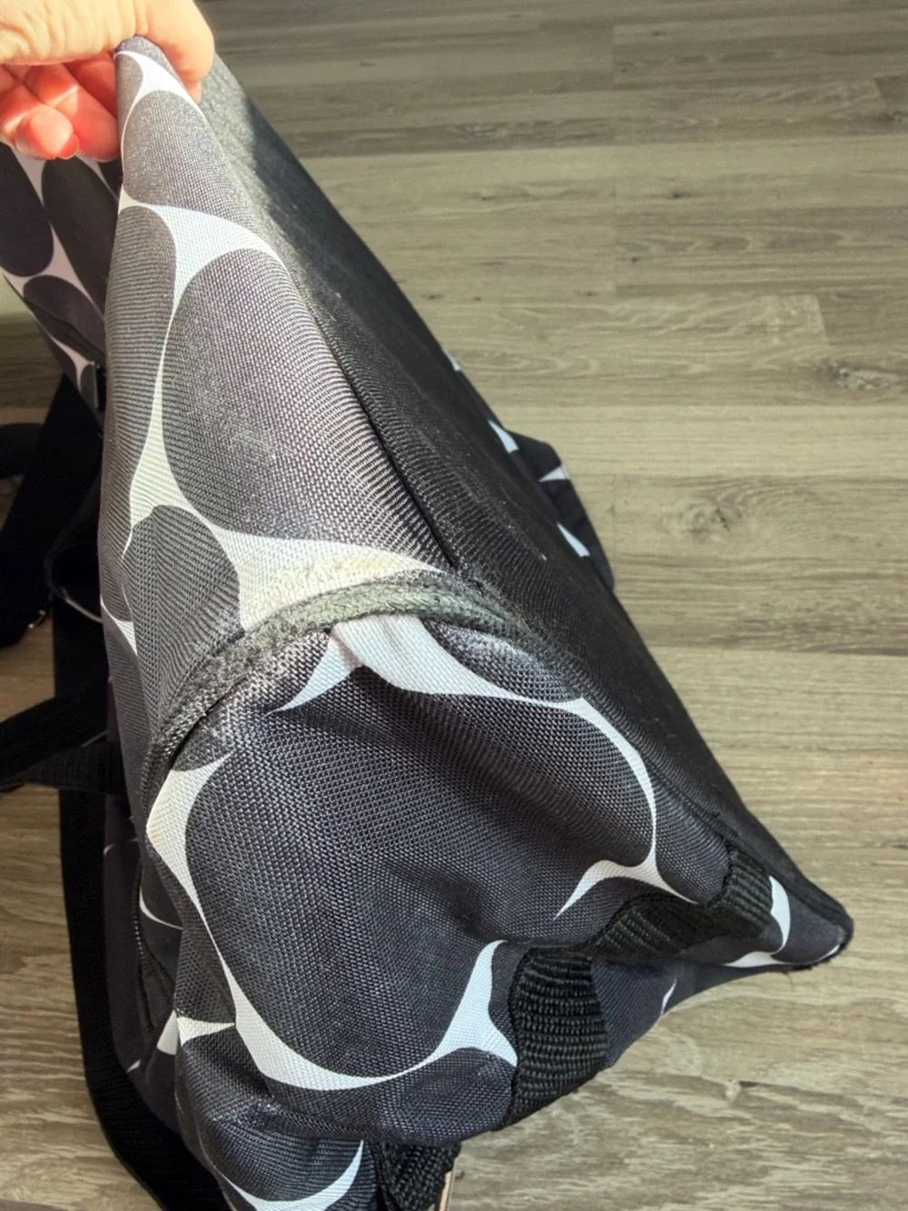 Thirty One Black & White Geometric Canvas Travel Bag